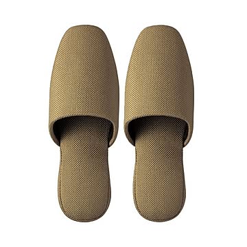 (まとめ) TANOSEE 吊り込みスリッパ アラバマ ベージュ 1足 【×10セット】