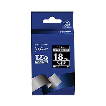 (まとめ) ブラザー BROTHER ピータッチ TZeテープ ラミネートテープ 18mm 黒／白文字 TZE-345 1個 【×10セット】