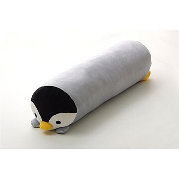 抱き枕 クッション 約20×80cm アニマル型 ペンギン ブラック 側地：ポリエステル100％ 伸縮ベロア生地 リビング【代引不可】