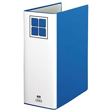 （まとめ） TANOSEE 片開きパイプ式ファイルE A4タテ 1000枚収容 背幅126mm 青 1冊 【×5セット】