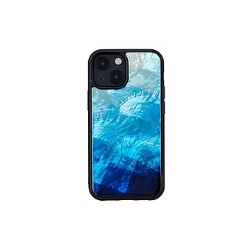 ikins 天然貝ケース for iPhone 13 mini Blue Lake I21040i13MN