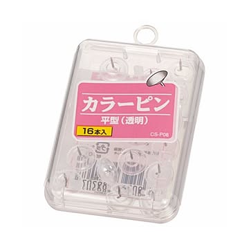 (まとめ) ライオン事務器 カラーピン平型針長さ8mm 透明 CS-P08 1箱（16本）  【×50セット】