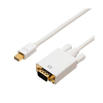 （まとめ） ミヨシ FullHD対応 miniDisplayPort-D-subケーブル ホワイト 2m DPC-2KDS20／WH 【×3セット】