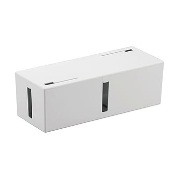 (まとめ) バッファロー ケーブルボックス 電源タップ＆ケーブル収容 Lサイズ ホワイト BSTB01LWH 1個 【×5セット】
