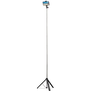 エレコム スマホ用三脚 ロングタイプ 最長160cm ワンボタン組み立て 軽量 カメラ可 耐荷重30kg フォルダー対応4.0～6.5インチ ブラック 滑り止め アクセサリーシュ P-STSRSLBK
