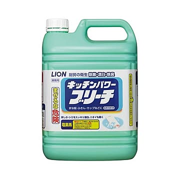 （まとめ） ライオン キッチンパワーブリーチ 業務用 5kg BLKB5 1本 【×4セット】