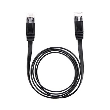 （まとめ） LANケーブル フラット CAT6 1m 黒 AS-CAPC001 【×10セット】