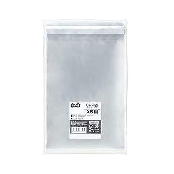 （まとめ） TANOSEE OPP袋 フタ・テープ付A5用 160×220+40mm 1セット（500枚：100枚×5パック） 【×5セット】