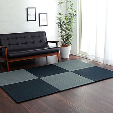 イケヒコ・コーポレーション 美畳 70×70cm 6P 8635930 ネイビー グレー