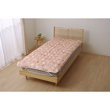 敷きパッド シングル 寝具 ひつじ柄 ピンク 約100×205cm
