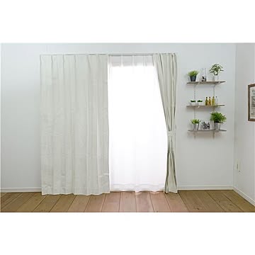 遮光カーテン/遮音カーテン 【幅100cm×丈178cm アイボリー 1枚入】 遮光1級 タッセル付 形状記憶加工 『ノーチェ』【代引不可】