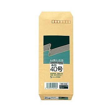 (まとめ) ピース R40再生紙クラフト封筒 長40 70g／m2 〒枠あり 446 1パック（100枚）  【×30セット】