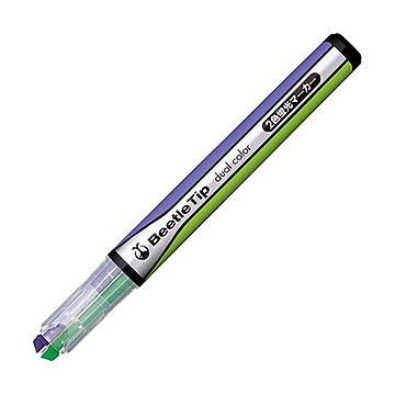 (まとめ) コクヨ 2色蛍光マーカービートルティップ ライトグリーン×パープル PM-L303-2-1P 1本  【×100セット】