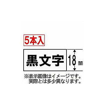 CASIO ネームランド スタンダードテープ (白テープ/黒文字/18mm幅・5本入) XR-18WE-5P-E 管理No. 4971850139607