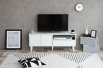 シンプルデザイン テレビボード ブラウン ホワイト