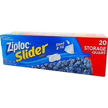 【Ziploc】 イージージッパー ストレイジバック 20P 【3個セット】 スライド式ジッパータイプ 常温用 〔キッチン 台所〕
