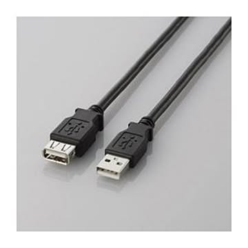 (まとめ)エレコム USB2.0延長ケーブル(A-A延長タイプ) U2C-E15BK【×5セット】