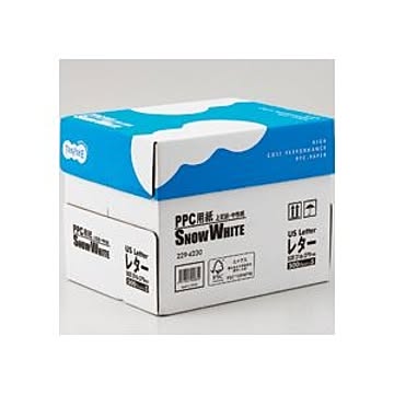 （まとめ） TANOSEE PPC用紙 SNOW WHITE USレターサイズ 1箱（2500枚：500枚×5冊） 【×10セット】