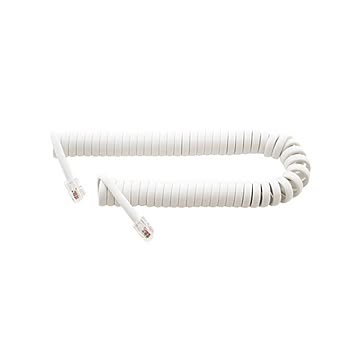 （まとめ） ミヨシ 受話器用カールコード 0.3m クロス結線 白 DC-J403／WH 【×10セット】