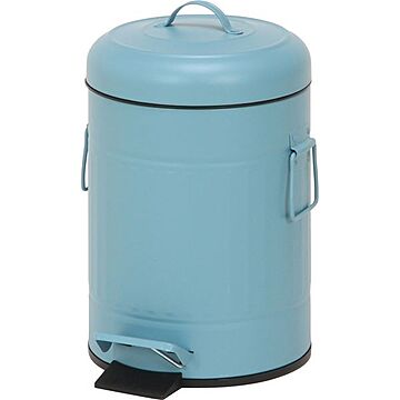 ペダル式 スチール製 ゴミ箱 5L スモークブルー キッチン用