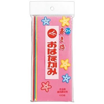 (まとめ) 合鹿製紙 おはながみ五色鶴 5色詰め合せ #200 1パック（100枚） 【×30セット】