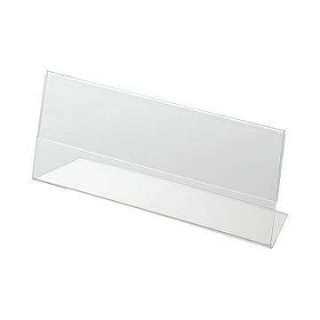 (まとめ) クルーズ アクリル製カード立て L型 大 200×76mm CRL791035 1セット（10個） 【×10セット】