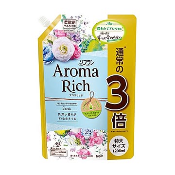 （まとめ）ライオン ソフラン アロマリッチ サラつめかえ用特大 1200ml 1個【×10セット】