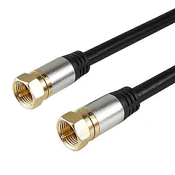 5個セット アンテナケーブル 7m ブラック アルミヘッド 両側ネジ式コネクタ AC70-377BKX5 管理No. 4589452993260