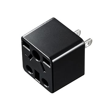 （まとめ） サンワサプライ 日本専用マルチタイプ電源変換アダプタ TR-AD5BK 【×3セット】