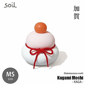 soil ソイル Kagami Mochi KAGA (MS) カガミモチ カガ　(MSサイズ) JIS-L437 鏡餅 鏡もち 紅白 珪藻土製 左官仕上げ 吸湿 調湿