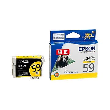 （まとめ） エプソン EPSON インクカートリッジ イエロー ICY59 1個 【×4セット】