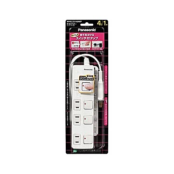 （まとめ）パナソニック ザ・タップZ(ACアダプター対応)4個口 ホワイト 1m WHS25149WP 1個【×3セット】