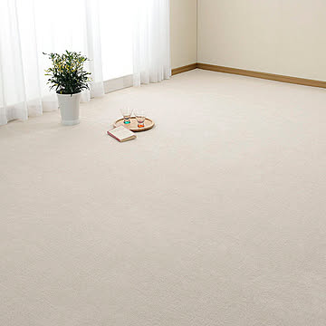 萩原 江戸間6畳 抗菌カーペット ミーテ 敷き詰め ラグ アイボリーパート