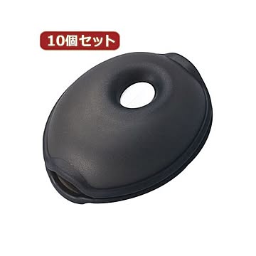 （まとめ）YAZAWA 10個セットくるくるコード巻き クリアブラック KCM4CKX10【×2セット】