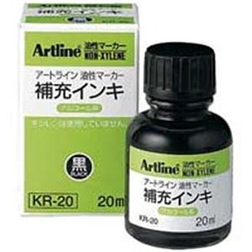 （まとめ）シヤチハタ アートライン補充インキ KR-20 黒×30セット