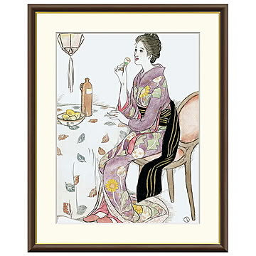 額絵 青い酒 竹久夢二 52x42cm 三幸