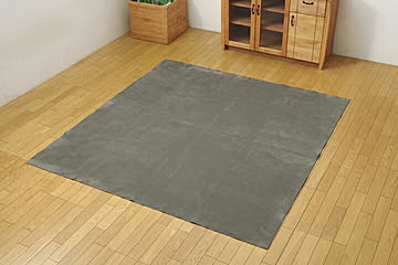 イーズ 無地ラグカーペット グレー 約220×320cm 洗える 4.5畳 すべりにくい加工 ホットカーペット対応