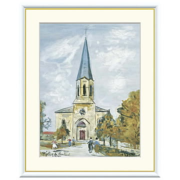 額絵 モンルヴェルの教会 モーリス・ユトリロ 52x42cm 三幸