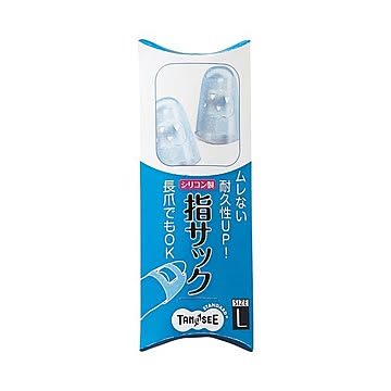 (まとめ) TANOSEE シリコンキャップ指サック L ブルー 1パック（4個） 【×30セット】