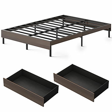 ウッドスチールベッド 引き出しセット ダブル SBW01-D／SB-WHK 全2色