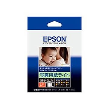 （まとめ） エプソン EPSON 写真用紙ライト＜薄手光沢＞ L判 KL100SLU 1冊（100枚） 【×5セット】
