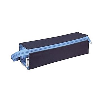 （まとめ）コクヨ ペンケース（C2）トレータイプ ネイビー×アクアブルー F-VBF122-1 1セット（4個）【×3セット】