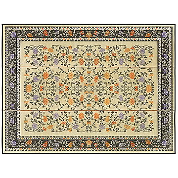 国産イデア い草センターラグ 261×352 ナチュラル ブラック