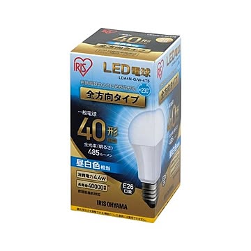 （まとめ）アイリスオーヤマ LED電球40W E26 全方向 電球色 4個セット×5セット