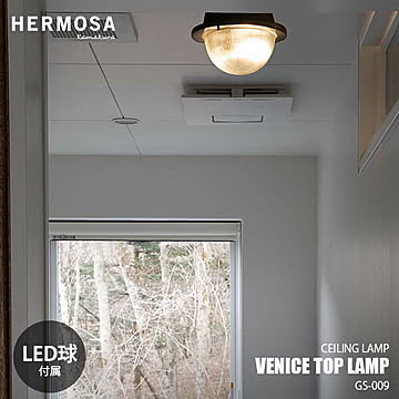 HERMOSA ハモサ VENICE TOP LAMP ヴェニス トップ ランプ GS-009 シーリングライト シーリングランプ ブラケットライト ウォールランプ LED球付属 2灯