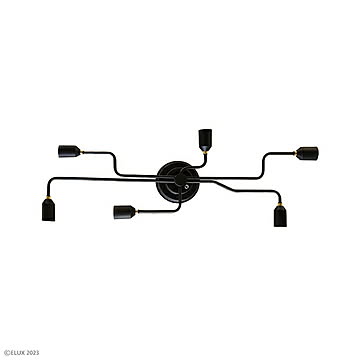 照明 電球なし GENON ゲノン 6灯 シーリングライト LB2-CC-23-BK 幅850x奥行300x高さ165mm エルックス