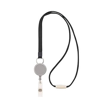ライオン事務器 名札用ストラップブラック N-5P 1セット（10本）