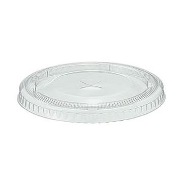 （まとめ）TANOSEE PETカップ（広口）共通フタ（差込み口あり）1パック（100枚）【×20セット】