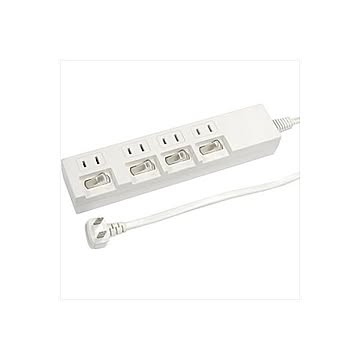 (まとめ)YAZAWA 個別スイッチ付節電タップ Y02442WH×3セット