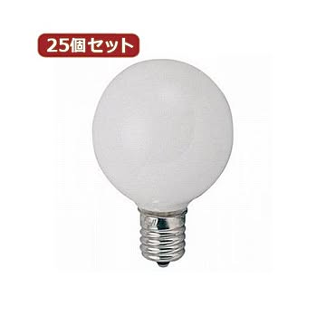YAZAWA 25個セット ベビーボール球25WホワイトE12 G501225WX25